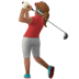 🏌🏽‍♀️ woman golfing: medium skin tone display on Apple